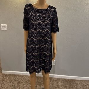 Navy blue with tan underneath